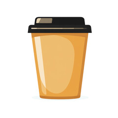 Poster - Minimalist vector illustration of a takeout coffee cup against a clean backdrop