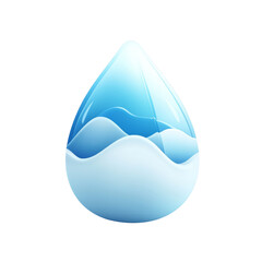 Poster - Artistic representation of a water droplet with layered, stylized internal waves on transparent field