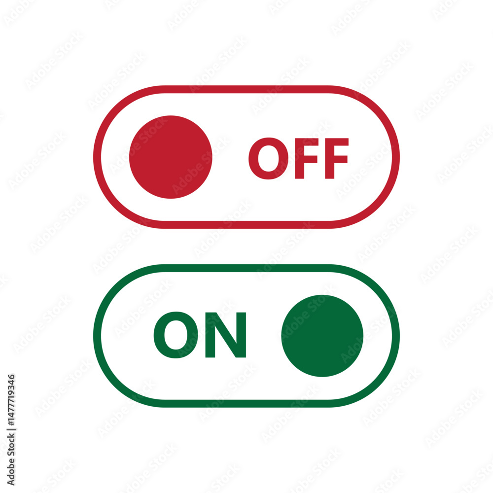 Vector de Stock on off toggle switch buttons . switch toggle slider ...