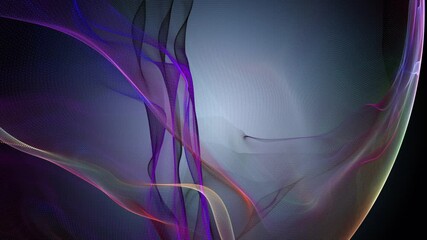 Poster - Fantastic video animation with particle wave object in slow motion, 4096x2304 loop 4K