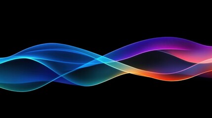 Poster - Vibrant Digital Abstract Light Waves in Neon Colors for Modern Backgrounds
