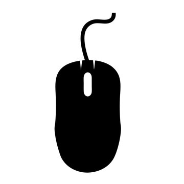 computer mousevector silhouette icon - perfect for electronics-themed crafts, decals, or SVG projects.