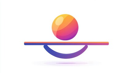 Poster - Balance, level color gradient vector icon illustration , no logos, no brands