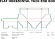 © Bappaditya Roy - Flat horizontal tuck end box diagram illustrating dimensions and bleed lines for packaging design