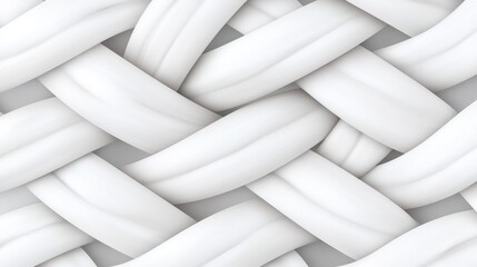 Poster - Intricate White Woven Pattern with Soft Curves and Textures for Modern Design and Artistic Backgrounds