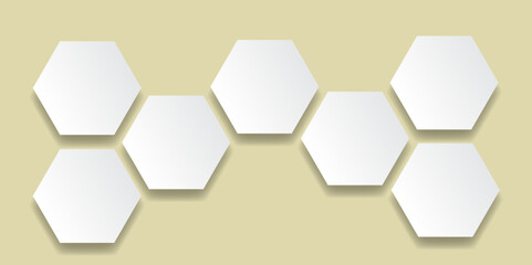Poster - Futuristic Abstract White and yellow background Hexagonal Technology-Inspired Geometric Pattern for Modern Website Templates, Digital Wallpapers, and Professional Design Applications