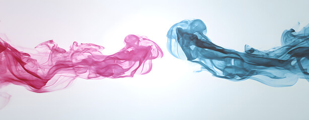 Poster - abstract smoke in dazzling display: an abstract composition of swirling smoke plumes in shades of pi