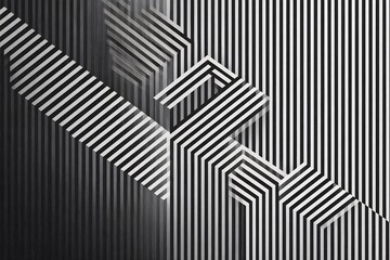 Poster - Geometric Op Art Illusion: Interwoven Stripes Creating a Dynamic Visual Effect