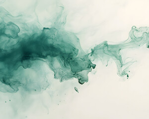 Poster - elegant teal swirls: captivating image of vibrant teal ink elegantly swirling in water, creating a d