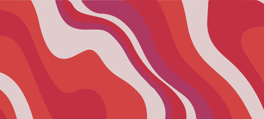 Fototapete - Abstract wavy pattern with bold, flowing lines in red and pink tones. Modern, playful, and energetic vector design ideal for creative and trendy décor, fashion, or digital projects.