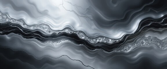 Fototapete - Sleek Silver and Dark Onyx Abstract A Luxurious Blend of Gradients and Textures