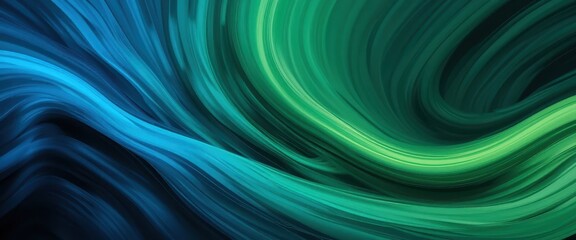 Fototapete - Abstract Swirling Gradient Electric Blue to Forest Green - Lush Vitality