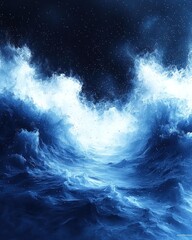 Wall Mural - Abstract cosmic waves.  Vast, swirling, icy nebulae