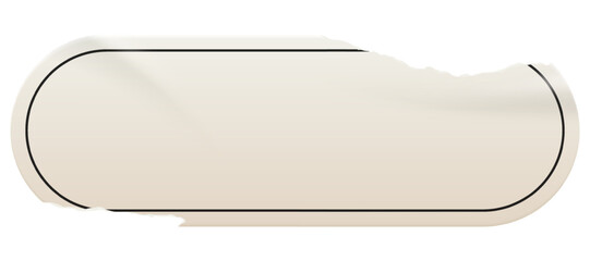 Wall Mural - wrinkled white rounded rectangle sticker with a ripped paper edge. badge, price tag. old distressed 