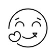 © Lyubov - Smiling emoji with heart symbol expressing love and affection concept of icon
