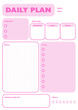 © Damiana - Daily Planner Pink Template with calendar, to do list, water tracker, grateful, meal prep and notes