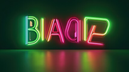 Poster - Abstract Neon Modern Green Typography Font Design illustration , no logos, no brands