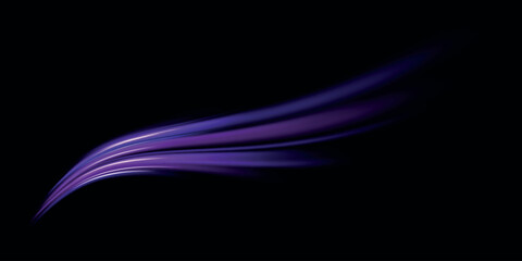 Poster - Blue glowing shiny lines effect vector background. Luminous white lines of speed. Light glowing effect. Light trail wave, fire path trace line and incandescence curve twirl.