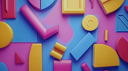 Poster - Abstract Colorful Geometric Shapes Background Loop