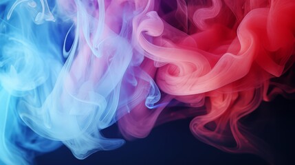Aufkleber - Colorful smoke with blue, red, and purple hues. The smoke is swirling and curling, creating a dynamic and visually striking scene. The combination of colors