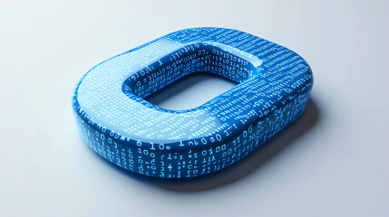 Poster - Blue data block chain technology digital information zero one code abstract background design
