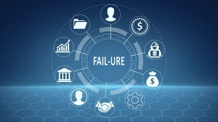 FAIL-URE inscription, Cybersecurity concept NFT, Non-Fungible Token, metaverse concept background. the future of user experience, journey and technology concept, digital screen interface.