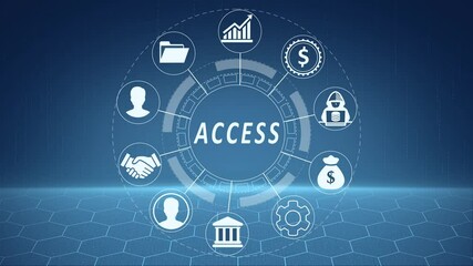 ACCESS inscription, Cybersecurity concept NFT, Non-Fungible Token, metaverse concept background. the future of user experience, journey and technology concept, digital screen interface.
