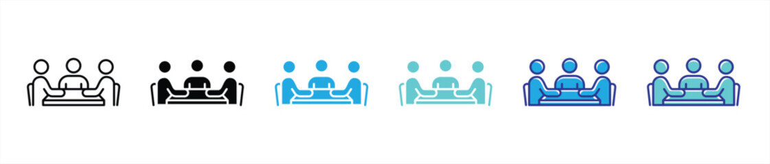 Poster - teamwork icon set. contain collaboration, connection, workspace, communication thin line and color style icon symbol sign. vector illustration