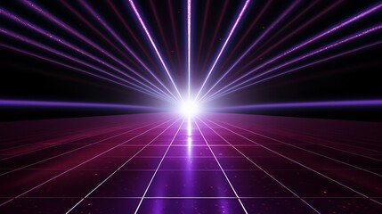 Aufkleber - Purple and red light show with a white light in the middle. The light show is in a dark room