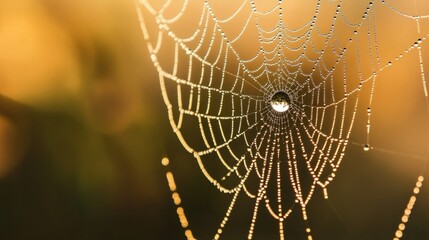 the intricate interplay of symmetry, vulnerability, and wonder within a spidera??s gossamer web, ado
