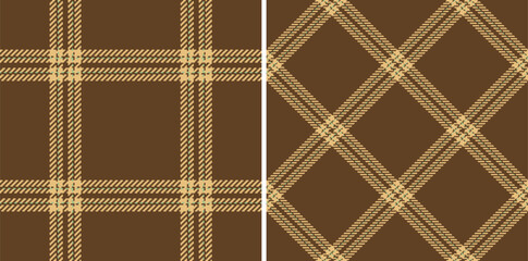 Aufkleber - elegant brown and beige plaid patterns. two seamless textile designs perfect for fashion, home décor