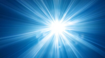 Poster - Blue light burst background bright sun rays abstract design wallpaper energy sky celestial glow effect 100