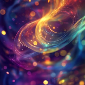 Shimmers ripple twist, blurs glow on the background