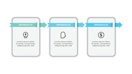 Workflow concept for infographic with 3 steps, options, parts or processes. Business data visualization.