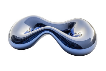 Poster - Abstract Metal Torus Sculpture on Black Background, Artistic Render