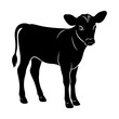 © R - Silhouette illustration of a standing young calf