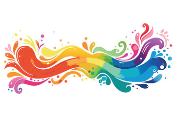 Leinwandbilder - Vibrant vector splash design featuring colorful liquid shapes and dynamic movement suitable for various artistic projects and creative applications