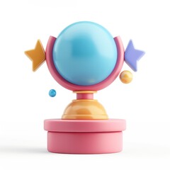 Poster - Colorful abstract 3d sphere display stand.