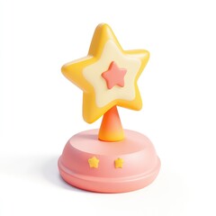 Poster - Cute, stylized 3D model of a star-shaped object.