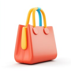 Poster - Colorful, modern handbag design presented on a bright background.