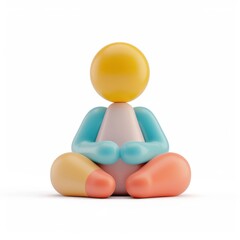 Poster - Colorful geometric figure in a seated position.