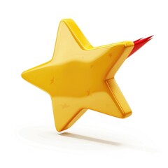 Poster - Three-dimensional star graphic with red element.
