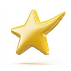 Poster - Glossy, three-dimensional, yellow star graphic design.