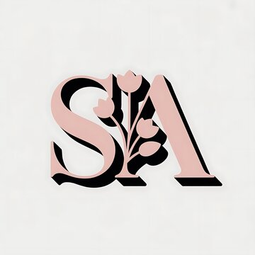 Minimalist SA Logo with Floral Petal Design on White Background