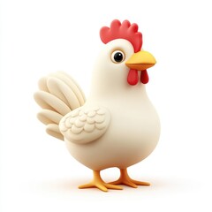 Poster - Playful, cartoon chicken illustration against a bright background.