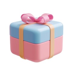 Poster - Pastel-colored gift box with a decorative bow.