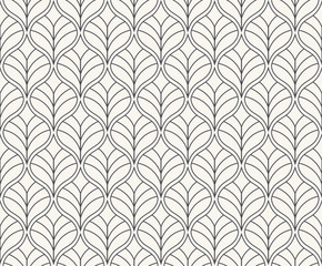 Wall Mural - abstract seamless pattern with art deco floral element. geometric vector background.