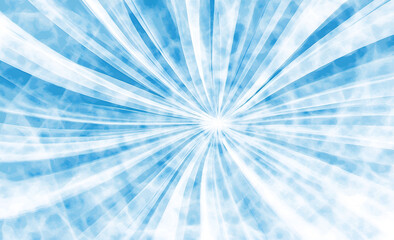 Poster - Abstract blue and white background featuring radial burst and light rays effect