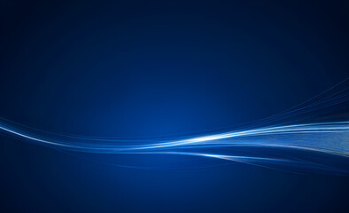 Aufkleber - Abstract blue background with glowing wave and subtle energy lines ideal for design concepts