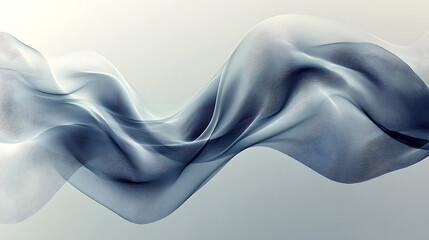 Poster - Abstract wavy flowing pattern design artistic background with textile texture blue and white color scheme modern and elegant aesthetics fluid dynamic presentation